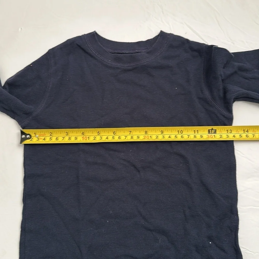 Gap navy blue crew neck waffle knit thermal long sleeve shirt